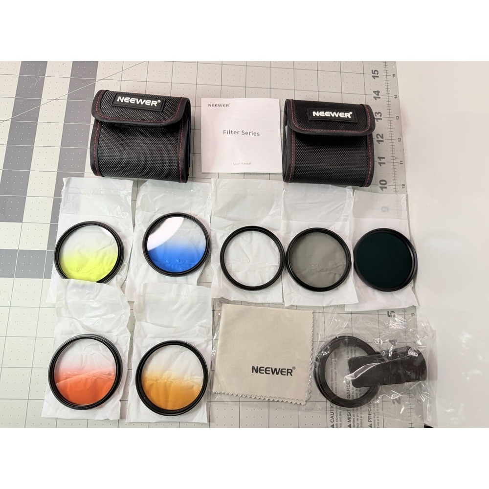 Neewer Camera Lens‎ Filter Kit Graduated Color ND UV CPL Pouches Adapter Ring